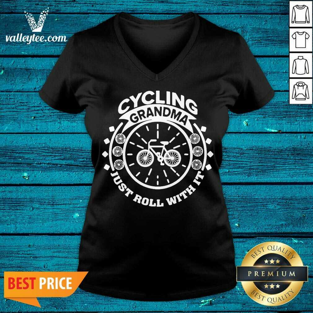Awesome Cycling Grandma Just Roll With It Shirt - Image 4