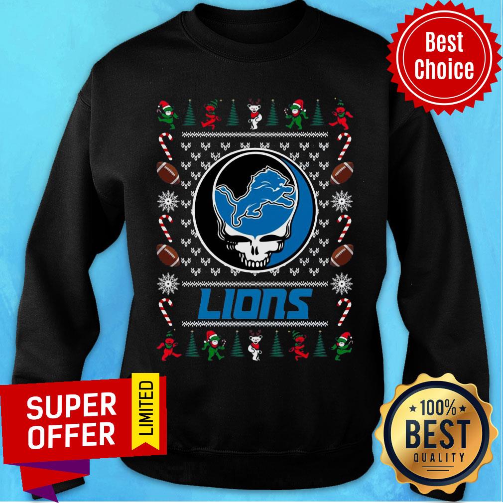 Premium Detroit Lions Grateful Dead Ugly Christmas Shirt - Image 5