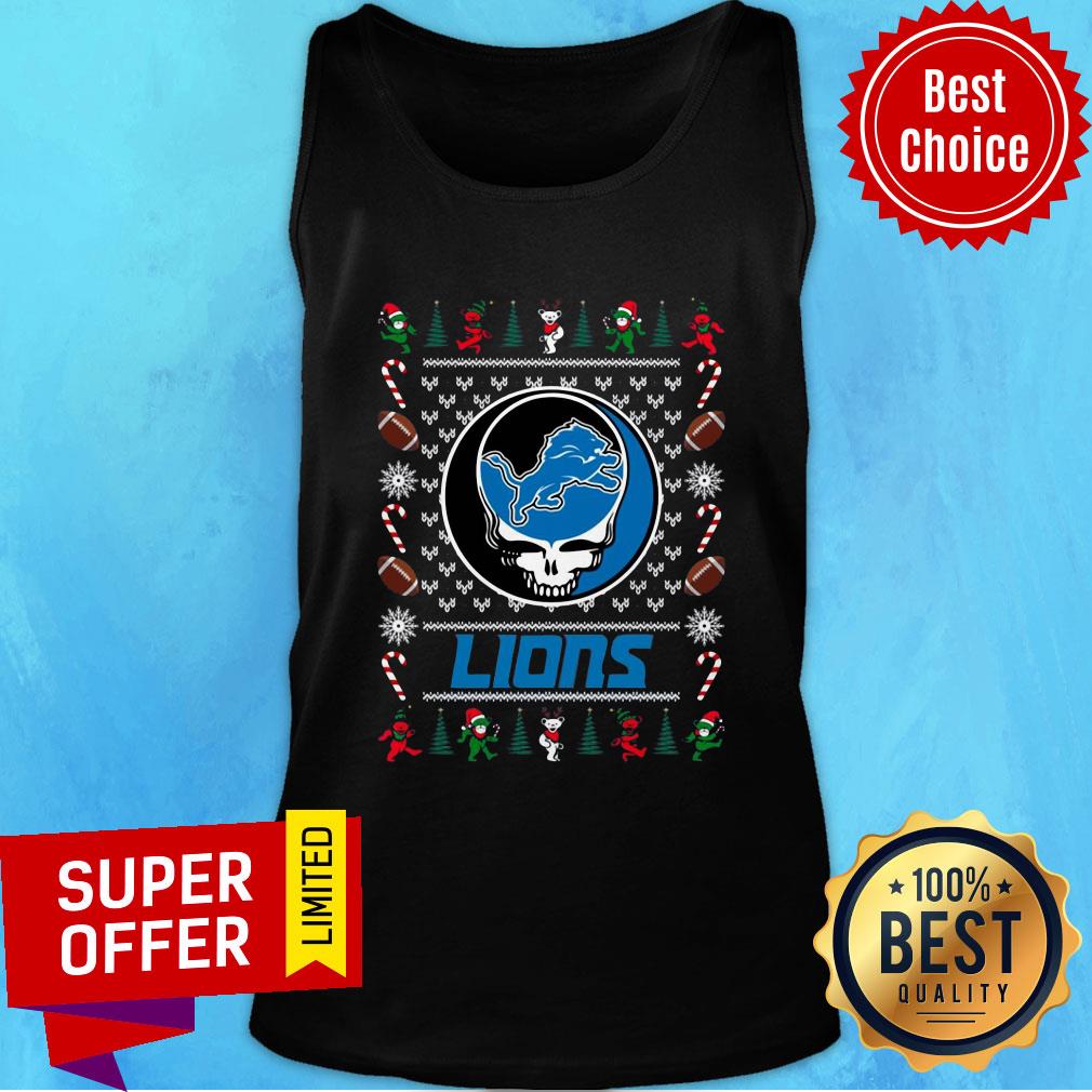 Premium Detroit Lions Grateful Dead Ugly Christmas Shirt - Image 4