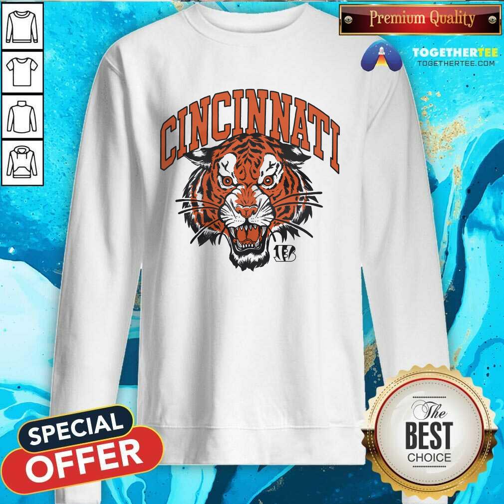 Official Cincinnati Bengals Tiger Head T-Shirt - Image 4