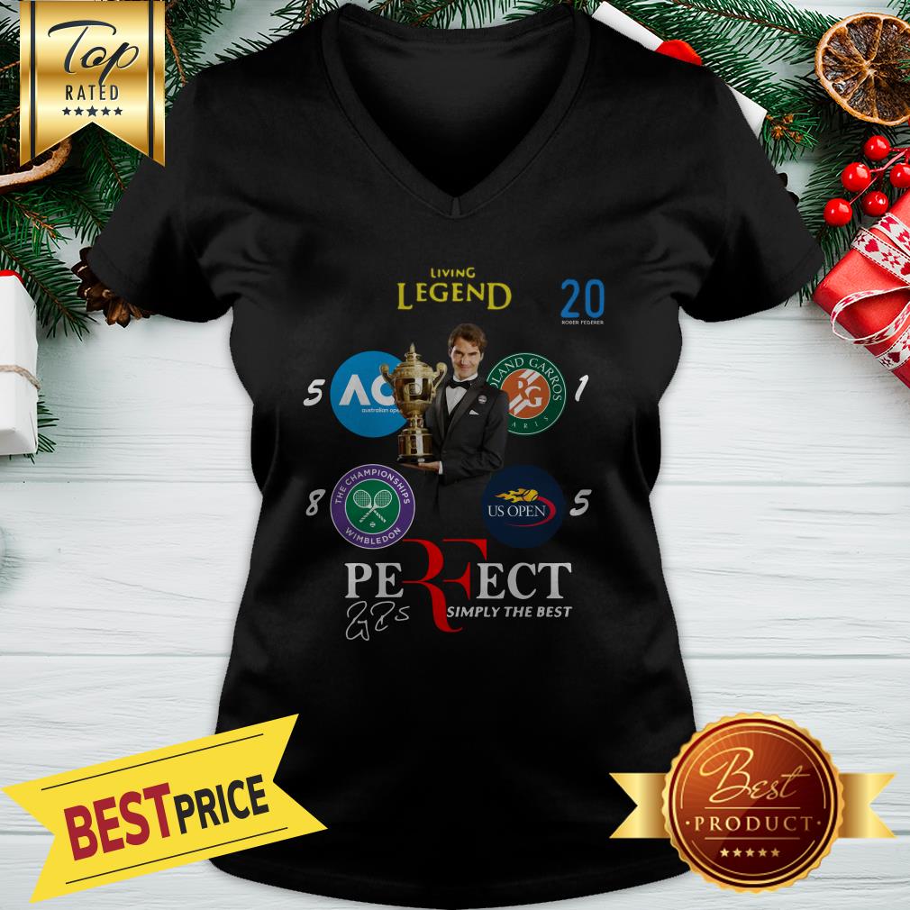 Roger Federer Living Legend 20 Roger Federer Perfect Simply The Best Signature Shirt - Image 2