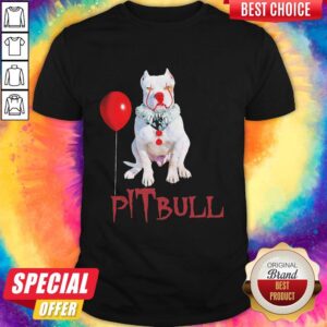 Pitbull And Balloon It Clown For Halloween Day Shirt