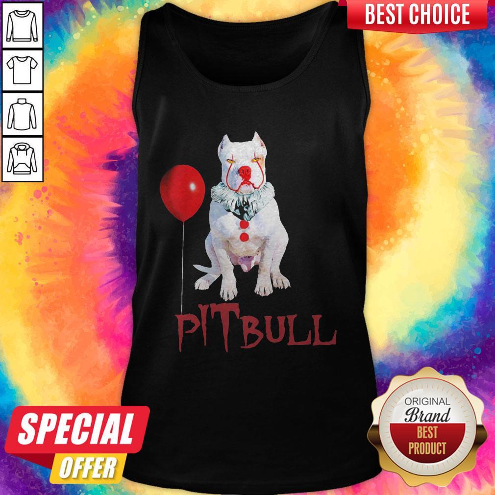 Pitbull And Balloon It Clown For Halloween Day Shirt - Image 3
