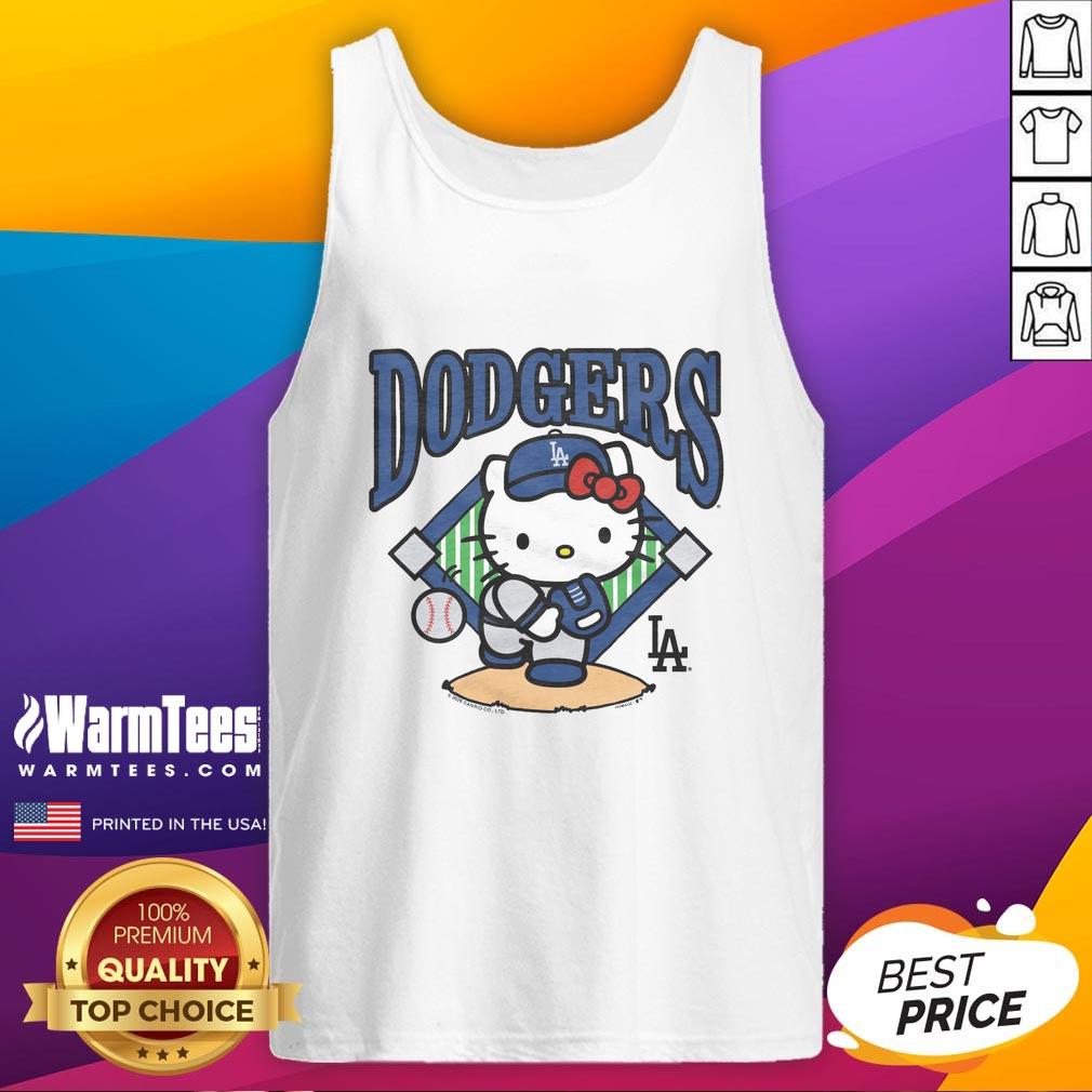 Nice Hello Kitty X Los Angeles Dodgers Pitch T-Shirt - Image 4