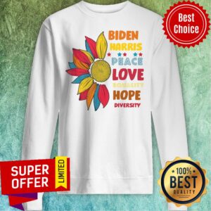 Alternative view of Biden Harris Peace Love Equality Hope Diversity Sunflower Shirt
