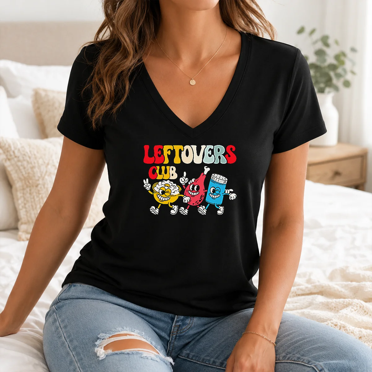 Funny Nice Leftovers Club Fun Foodie Shirt - Image 2