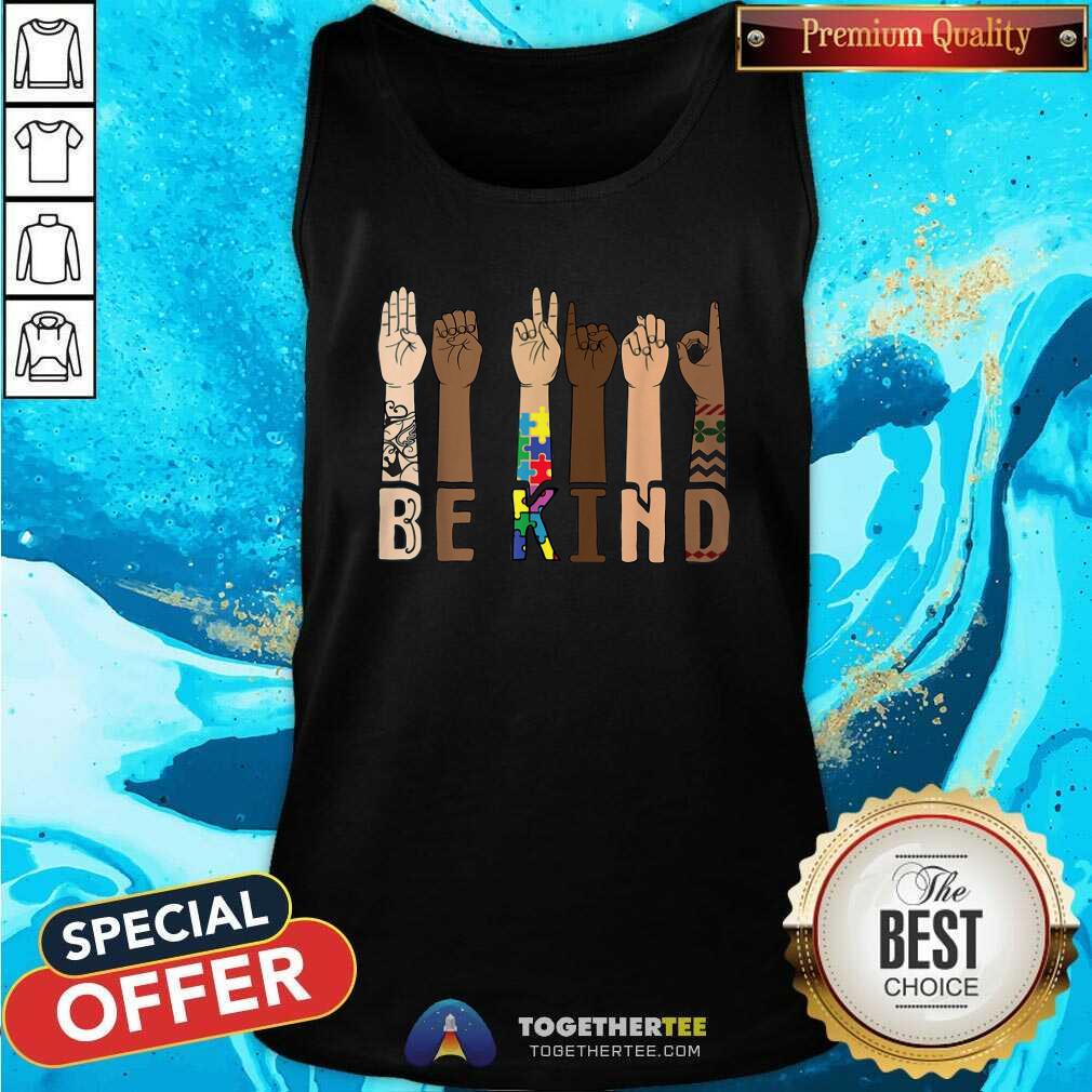 Nice Be Kind Sign Language Hand Talking Teachers Interpreter ASL Shirt - Image 4
