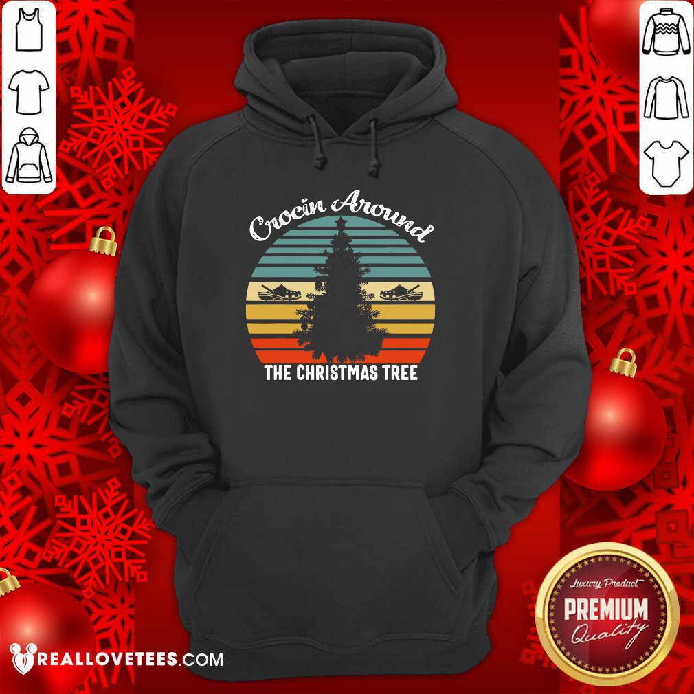 Perfect Crocin Around The Christmas Tree Xmas Vintage Retro Shirt - Image 3