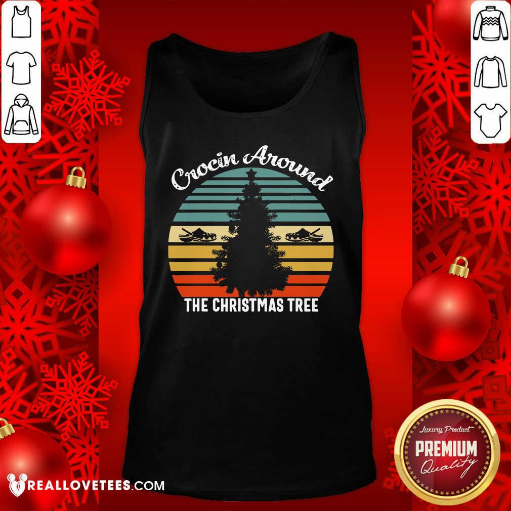 Perfect Crocin Around The Christmas Tree Xmas Vintage Retro Shirt - Image 5