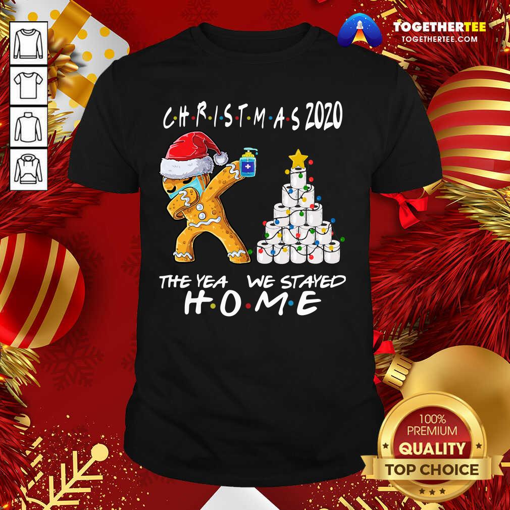 Hot Christmas 2020 The Year We Stayed Quarantine Gingerbread Wear Mask Toilet Paper Tree Shirt