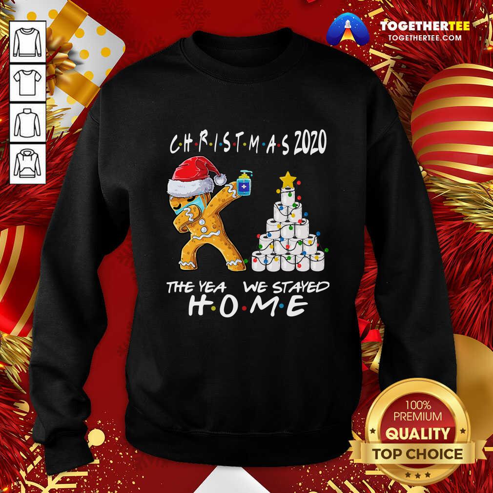 Hot Christmas 2020 The Year We Stayed Quarantine Gingerbread Wear Mask Toilet Paper Tree Shirt - Image 4