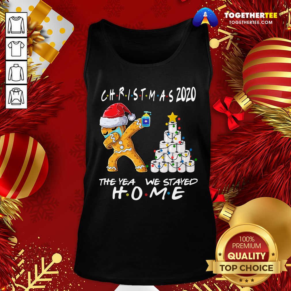 Hot Christmas 2020 The Year We Stayed Quarantine Gingerbread Wear Mask Toilet Paper Tree Shirt - Image 3