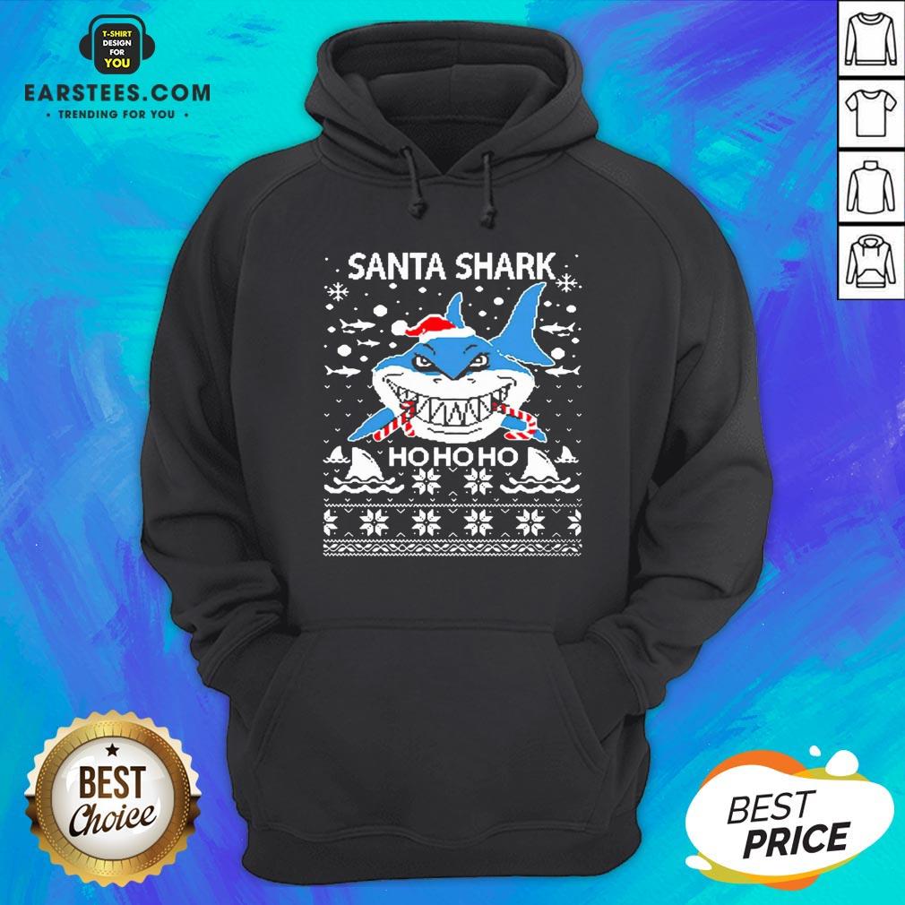 Pretty Santa Shark Ho Ho Ho Christmas Shirt - Image 3