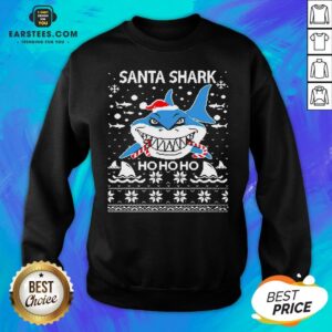 Alternative view of Pretty Santa Shark Ho Ho Ho Christmas Shirt