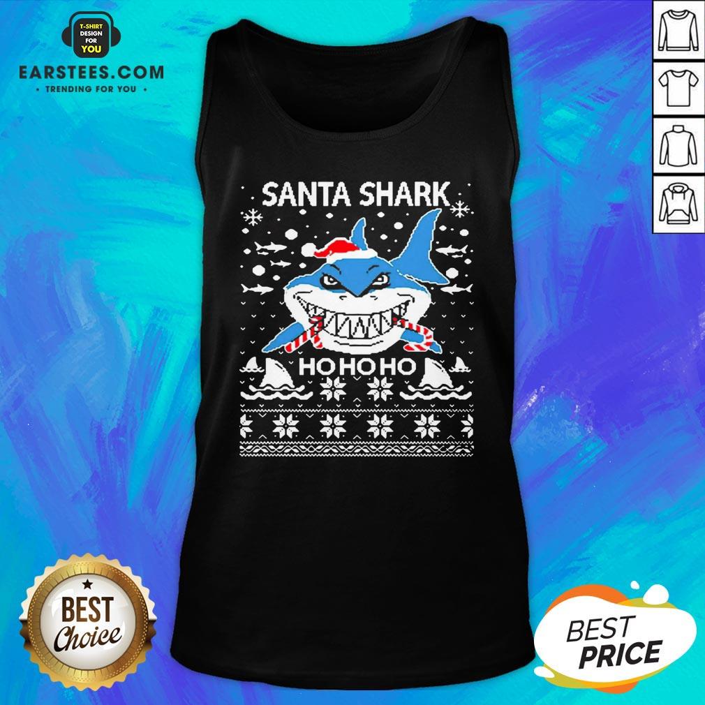 Pretty Santa Shark Ho Ho Ho Christmas Shirt - Image 5