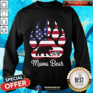 Alternative view of Mama Bear Paw American Flag Shirt