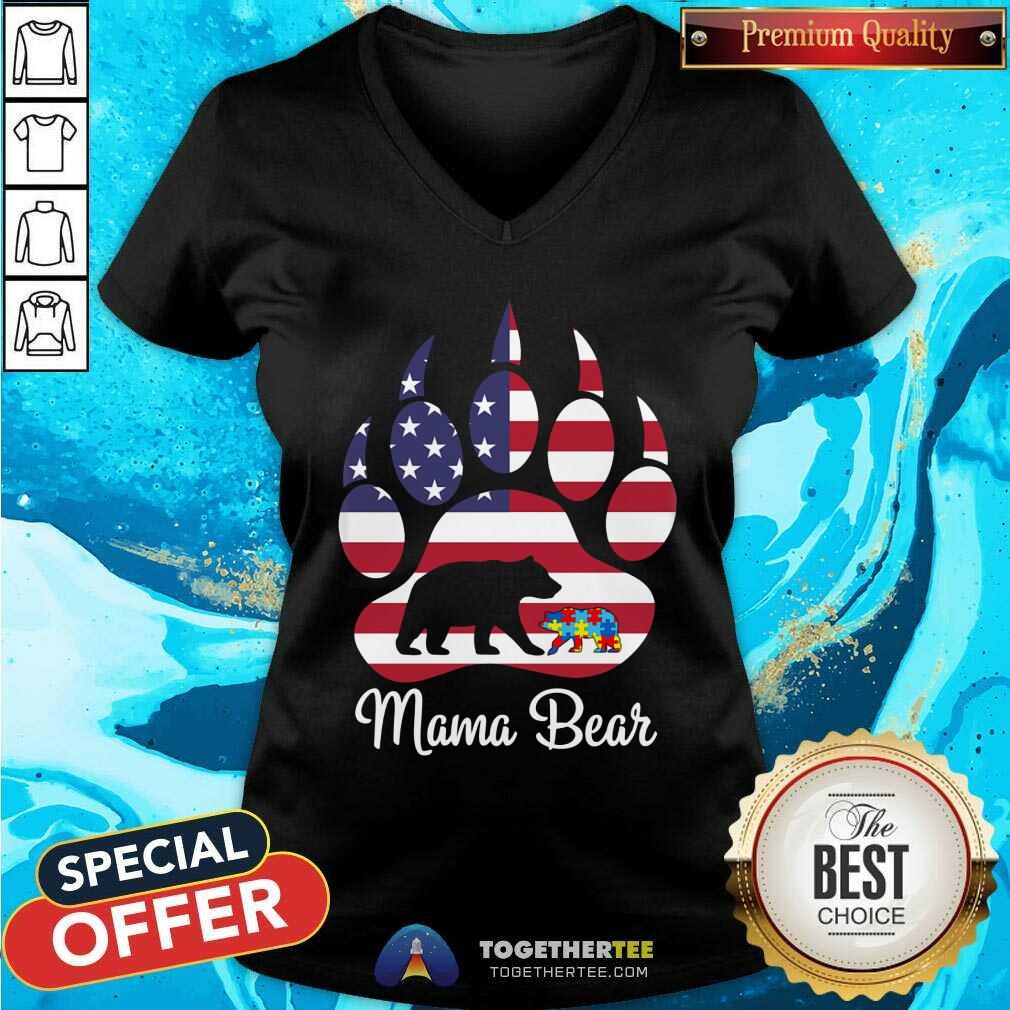Mama Bear Paw American Flag Shirt - Image 3