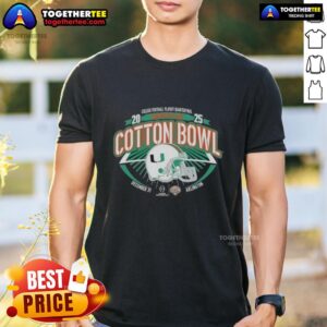 Official Miami Hurricanes Orange 2025 College Football Playoff Quarterfinal Goodyear Cotton Bowl T-Shirt