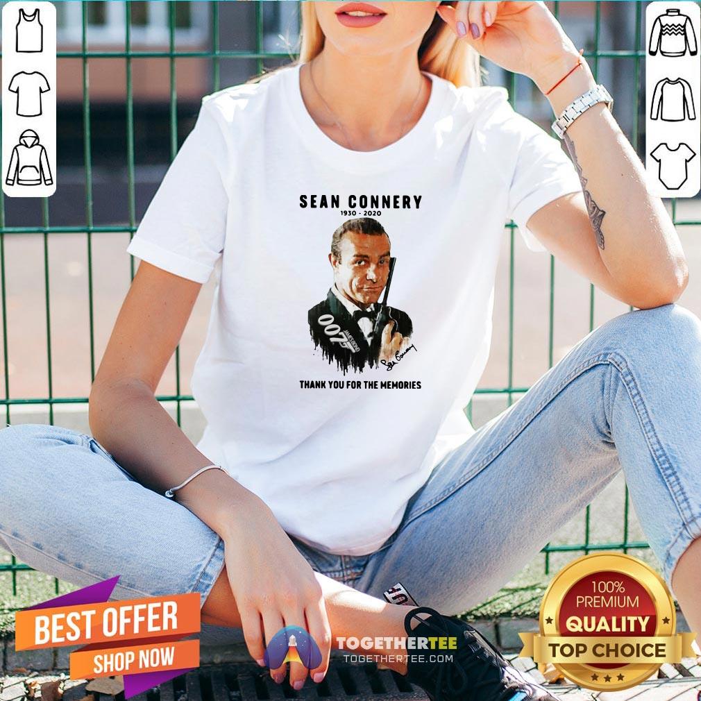 Great Sean Connery 007 1930 2020 Signature Thank You For The Memories Shirt - Image 2