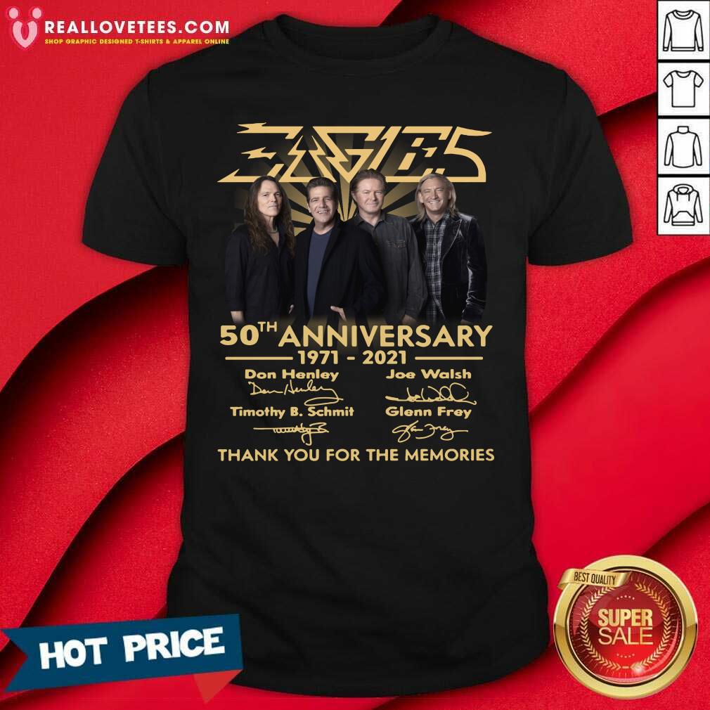 Pro Eagles 50th Anniversary 1971 2021 Thank You For The Memories Signatures Tee Shirt