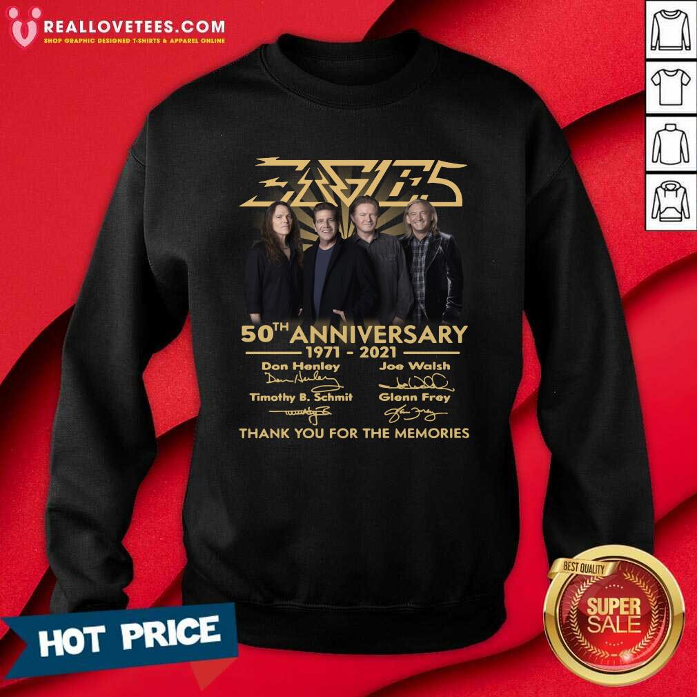 Pro Eagles 50th Anniversary 1971 2021 Thank You For The Memories Signatures Tee Shirt - Image 3