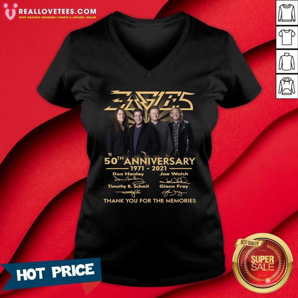 Pro Eagles 50th Anniversary 1971 2021 Thank You For The Memories Signatures Tee Shirt - Image 5