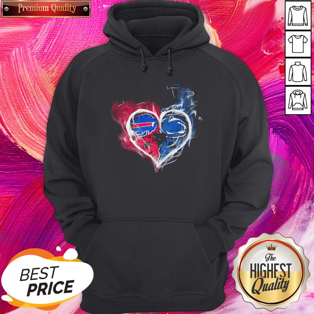 Buffalo Bills NFL And Penn State Nittany Lions Heart Fire Shirt - Image 3
