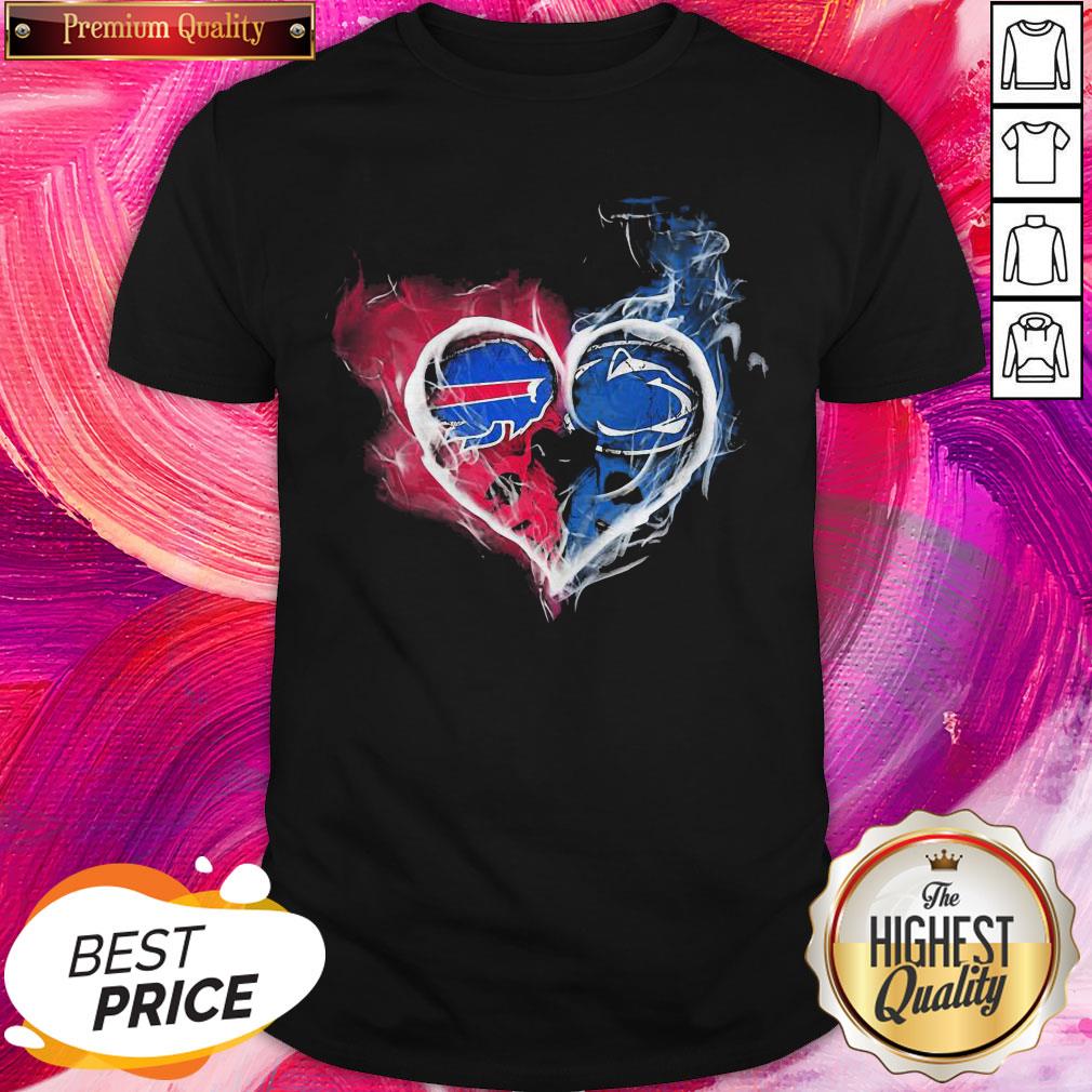 Buffalo Bills NFL And Penn State Nittany Lions Heart Fire Shirt
