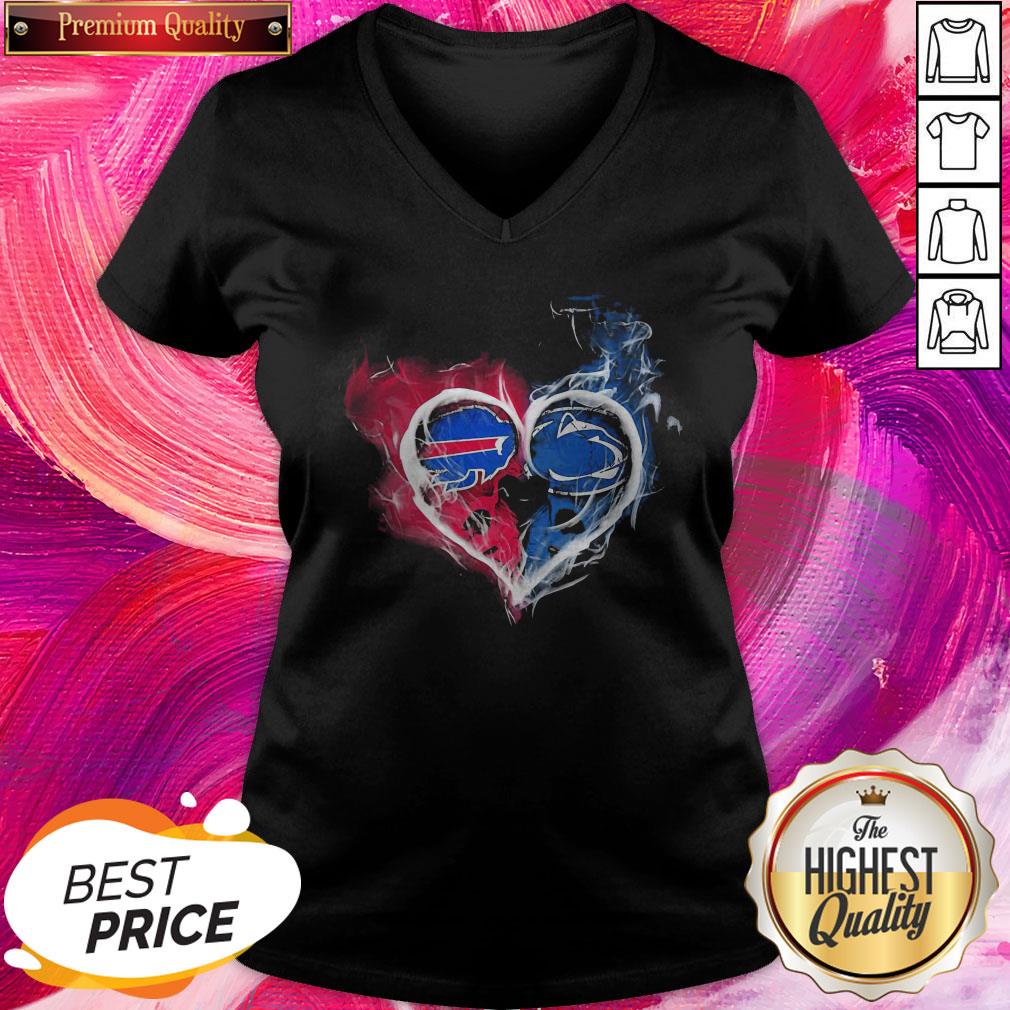 Buffalo Bills NFL And Penn State Nittany Lions Heart Fire Shirt - Image 4