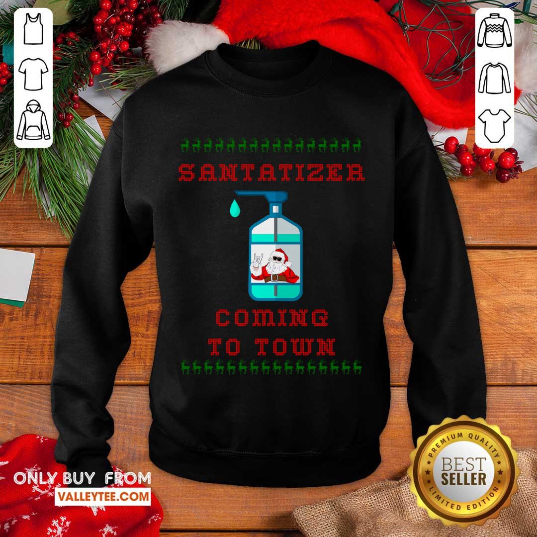 Fantastic SaniTizer Coming To Town Ugly Christmas Shirt - Image 3