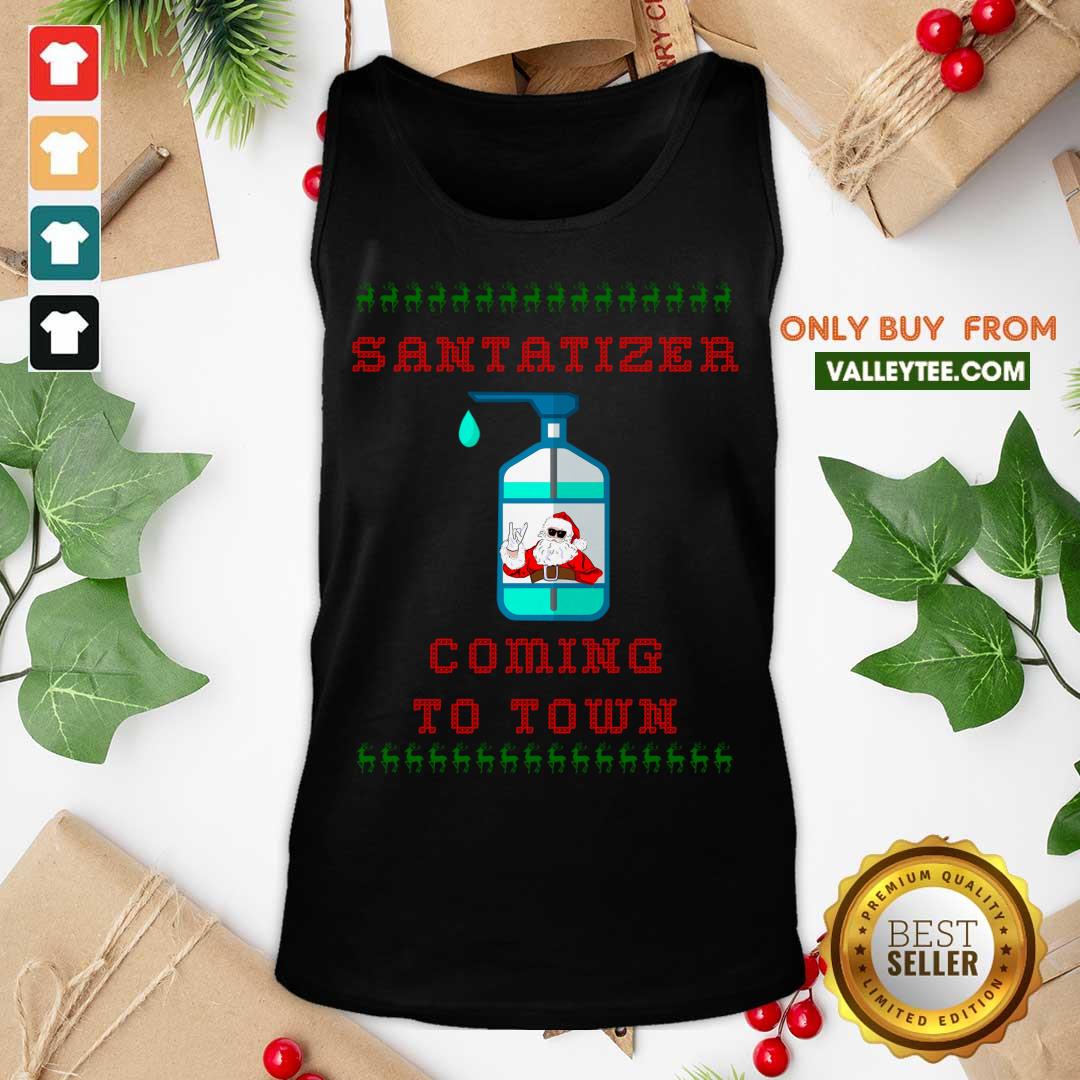Fantastic SaniTizer Coming To Town Ugly Christmas Shirt - Image 2