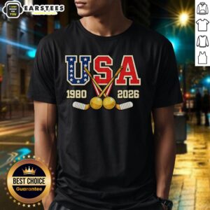 Good 1980 And 2026 Hockey Vintage USA Champions T-Shirt