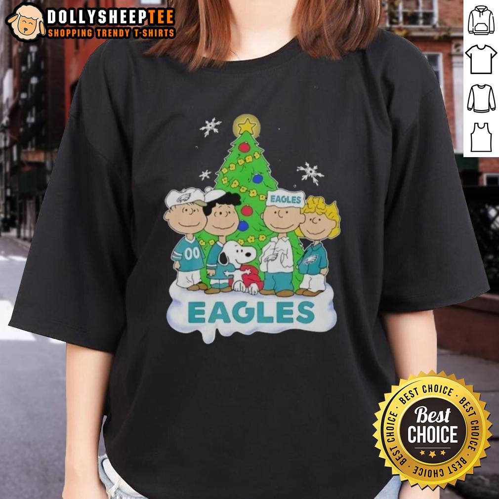 Original Peanuts Characters X Philadelphia Eagles Chrismas T-Shirt - Image 3