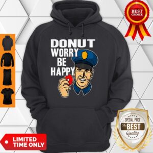 Alternative view of Official Donut Worry Be Happy Police Men’s Shirt