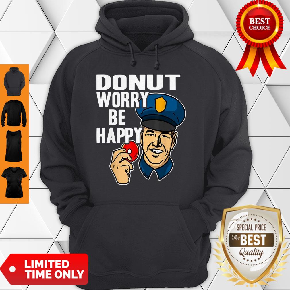 Official Donut Worry Be Happy Police Men’s Shirt - Image 2