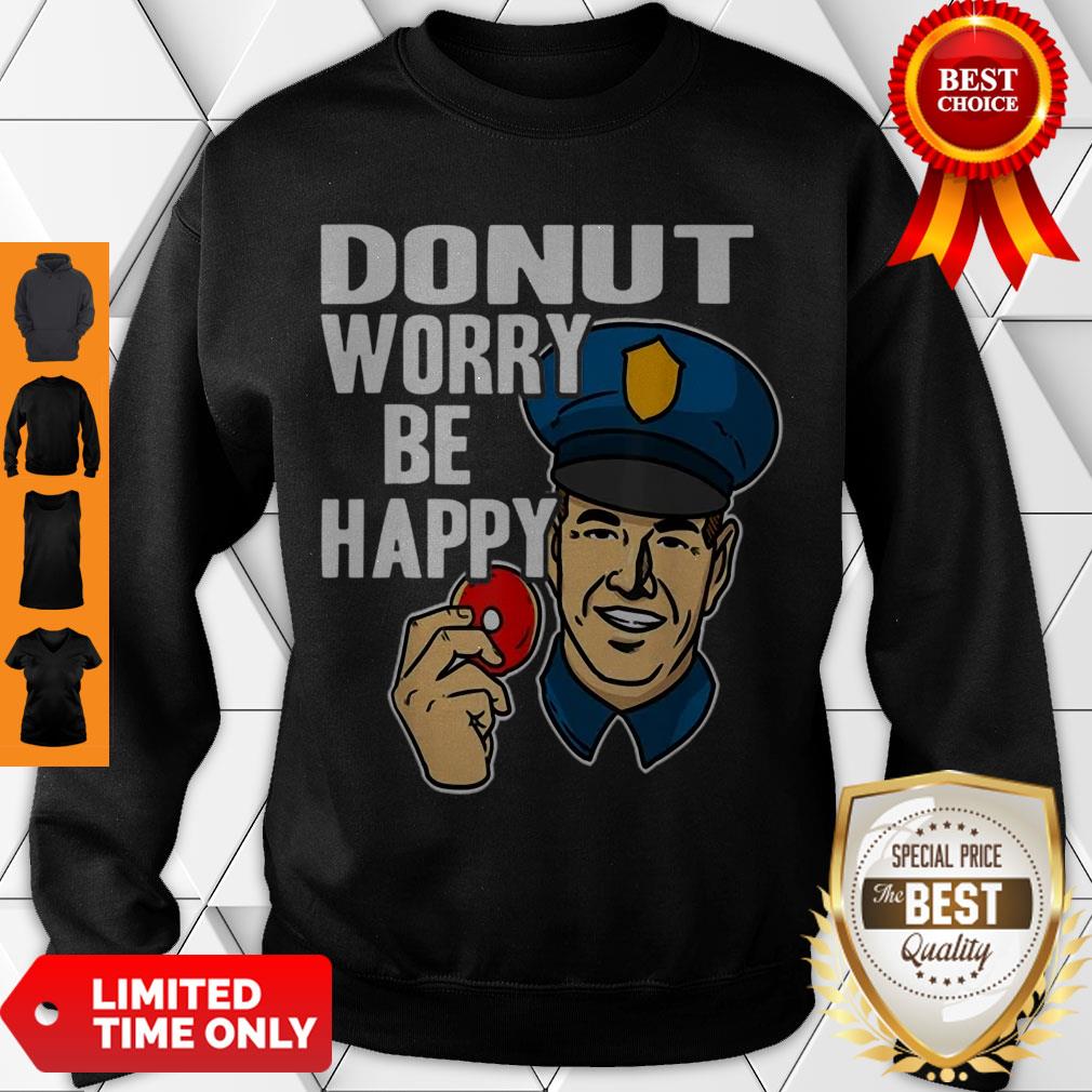 Official Donut Worry Be Happy Police Men’s Shirt - Image 3