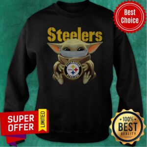 Alternative view of Premium Baby Yoda Face Mask Hug Pittsburgh Steelers Shirt