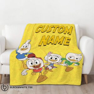Alternative view of Awesome Disney Ducktales Huey Dewey Louie Webby Yellow Cartoon Collage Blanket Fleece Customized Blanket