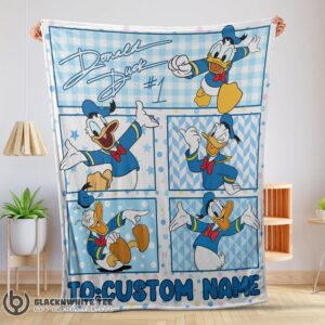 Awesome Disney Donald Duck With Signature And Friends Donald Duck Moods Blanket Customize Blanket