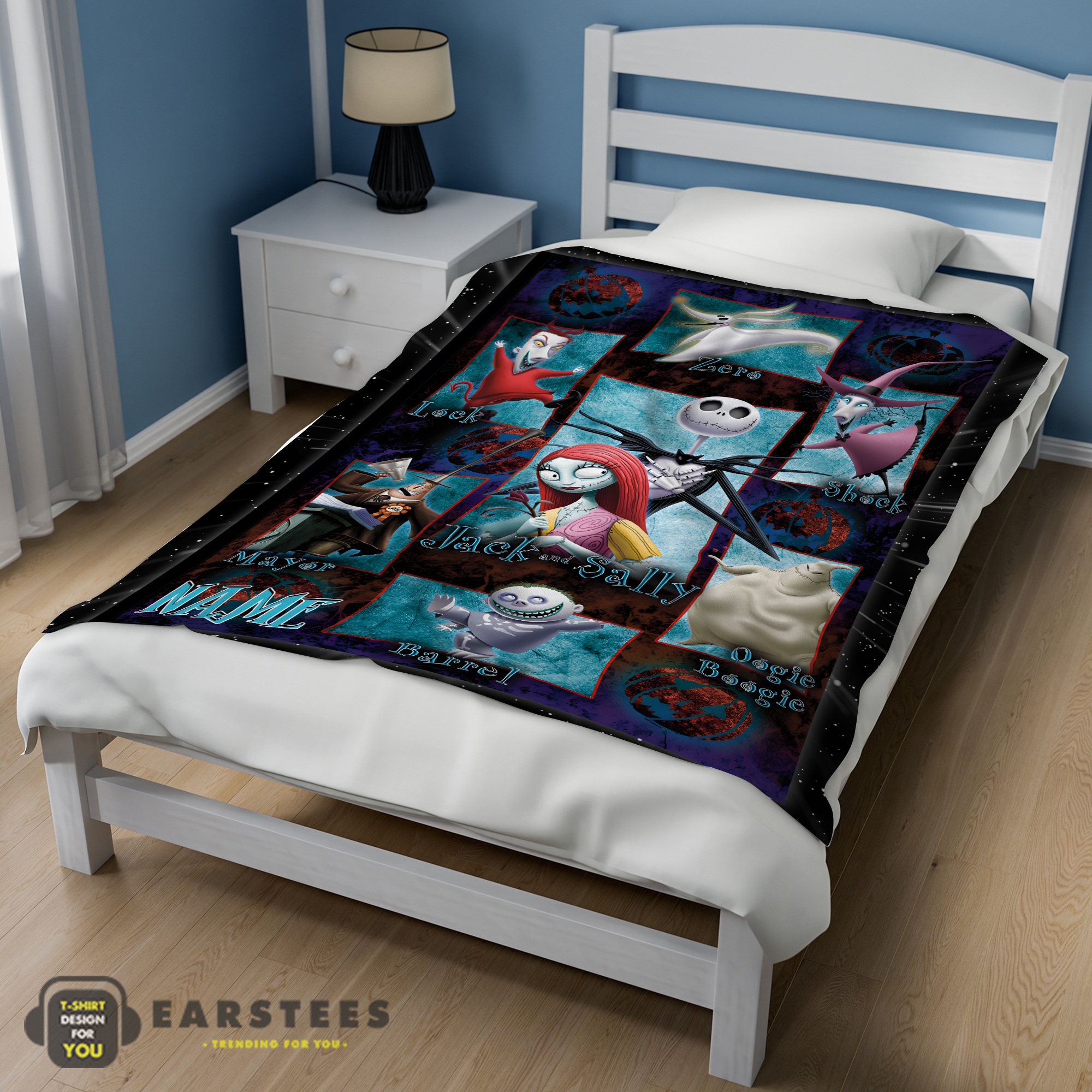 Good The Nightmare Before Christmas Jack Skellington Family Halloween Customized Blanket - Image 3