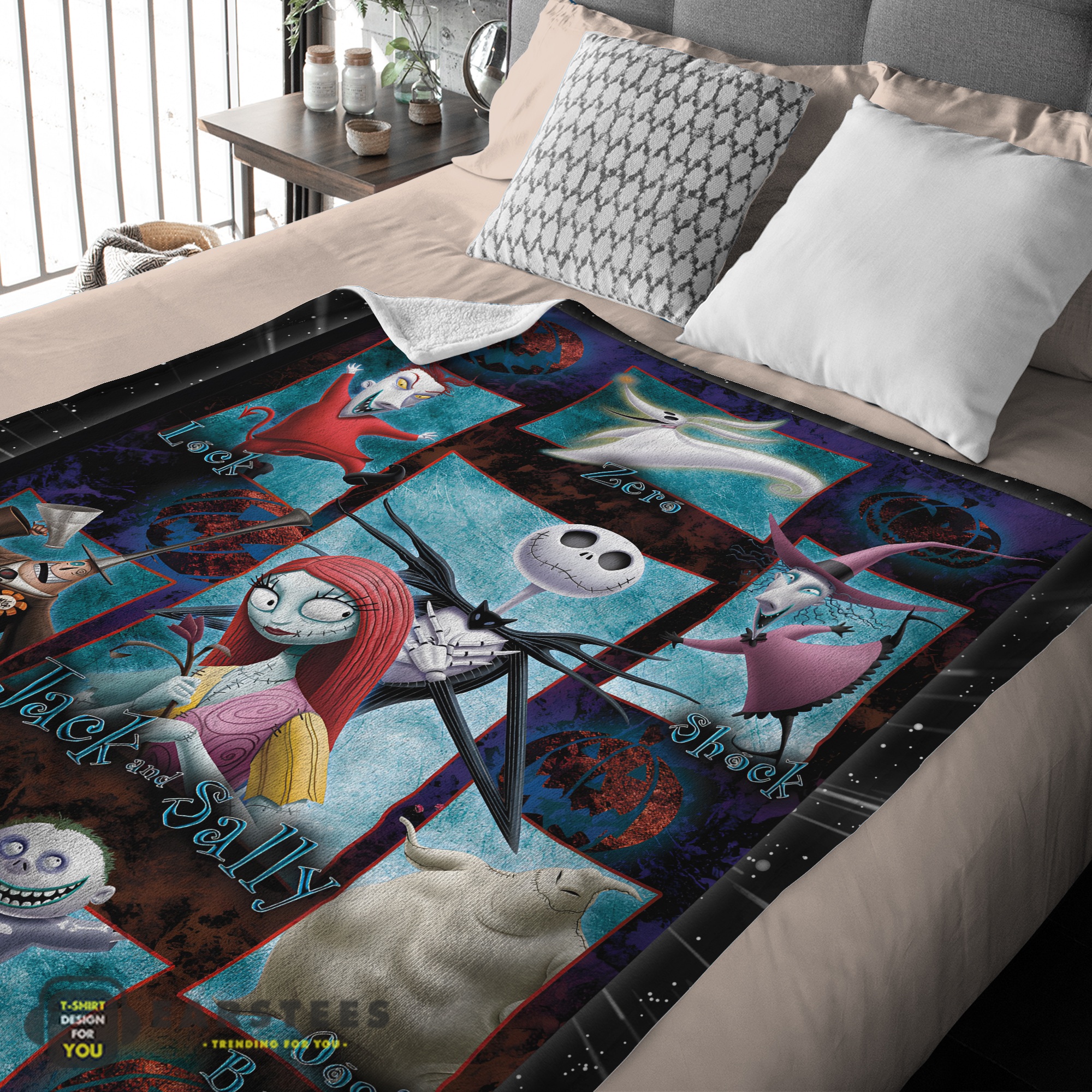 Good The Nightmare Before Christmas Jack Skellington Family Halloween Customized Blanket - Image 2