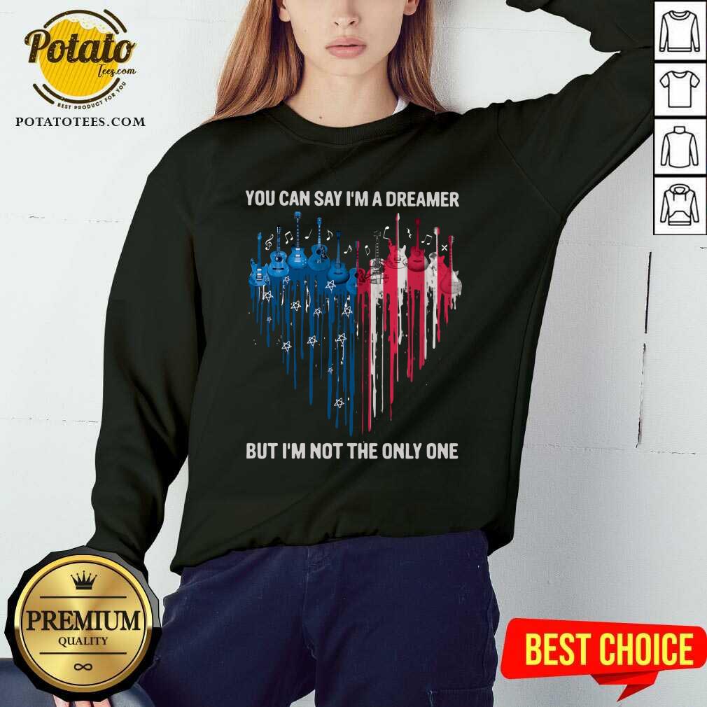 Guitar Heart American Flag You Can Say I'm A Dreamer But I'M Not The Only One Shirt - Image 3