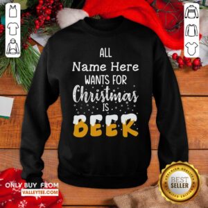 Alternative view of Important All Name Here Wants For Christmas Is Beer Shirt