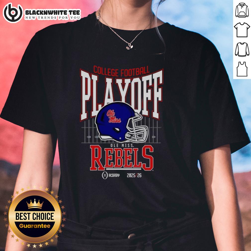 Original Ole Miss Rebels 2025-2026 College Football Playoff Bound Helmet T-Shirt - Image 3