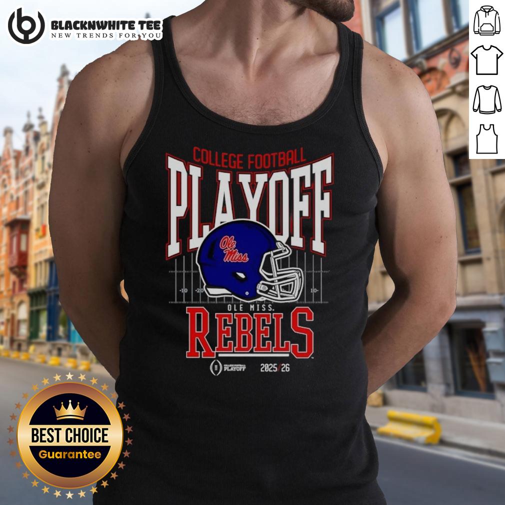 Original Ole Miss Rebels 2025-2026 College Football Playoff Bound Helmet T-Shirt - Image 4