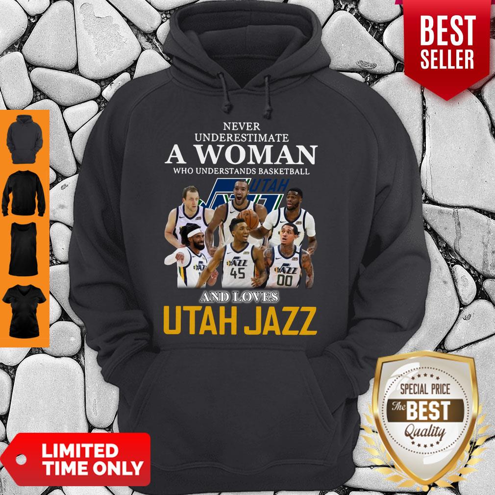 Awesome Never Underestimate A Woman Who Understands Basketball Utah Jazz Shirt - Image 3