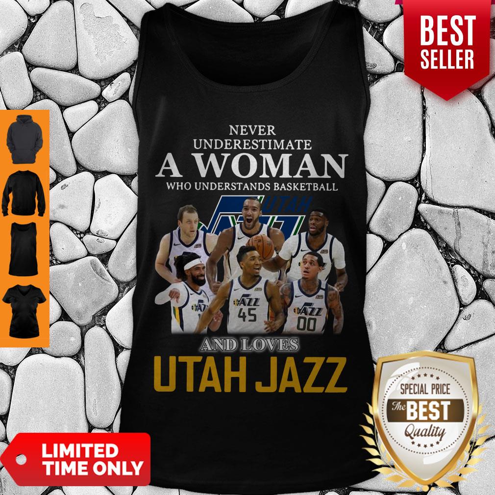 Awesome Never Underestimate A Woman Who Understands Basketball Utah Jazz Shirt - Image 4