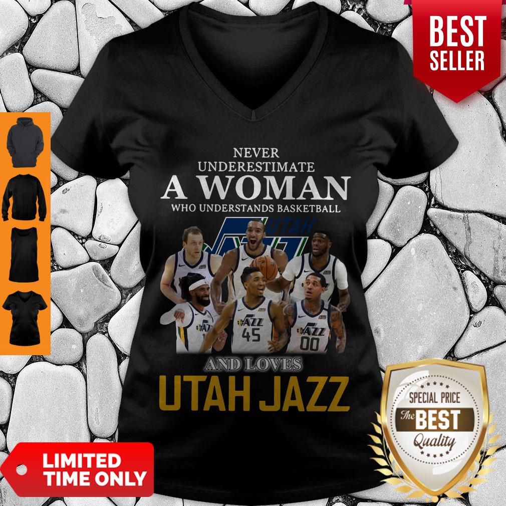 Awesome Never Underestimate A Woman Who Understands Basketball Utah Jazz Shirt - Image 5