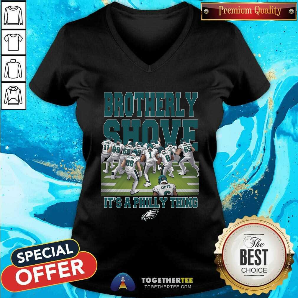 Nice Philadelphia Eagles Brotherly Shove Haters Gonna Hate T-Shirt - Image 2