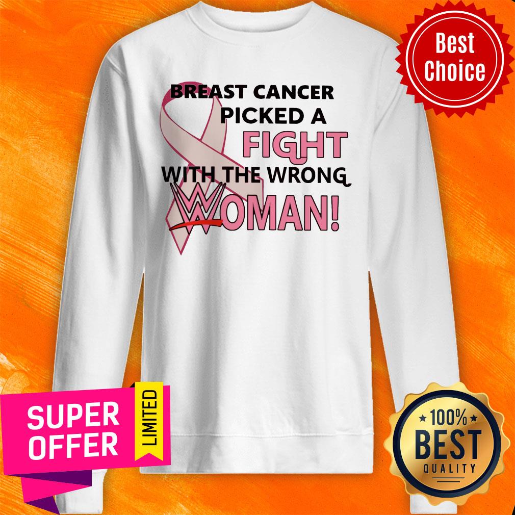 Premium Breast Cancer Picked A Fight With The Wrong Woman Shirt - Image 2